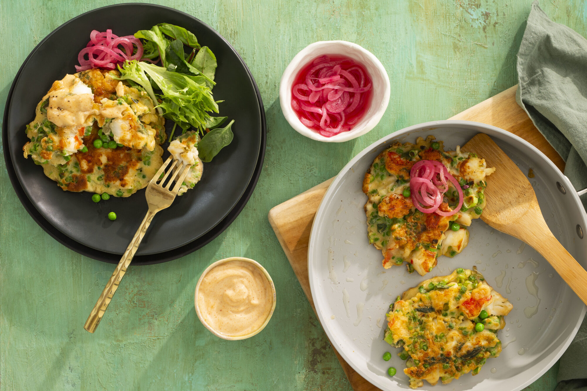 Lobster and Pea Fritters